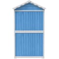 Miniatyrbild 8 av 11: Utomhus förvaringsskjul i trä för trädgård och terrass – väderbeständigt, blekningsfritt, underhållsfritt– blått verktygsbod