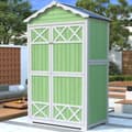 Miniatyrbillede 2 af 10: Udendørs haveopbevaring i træ – Redskabsskur til have og terrasse, vejrbestandig, vedligeholdelsesfri, miljøvenlig, grøn