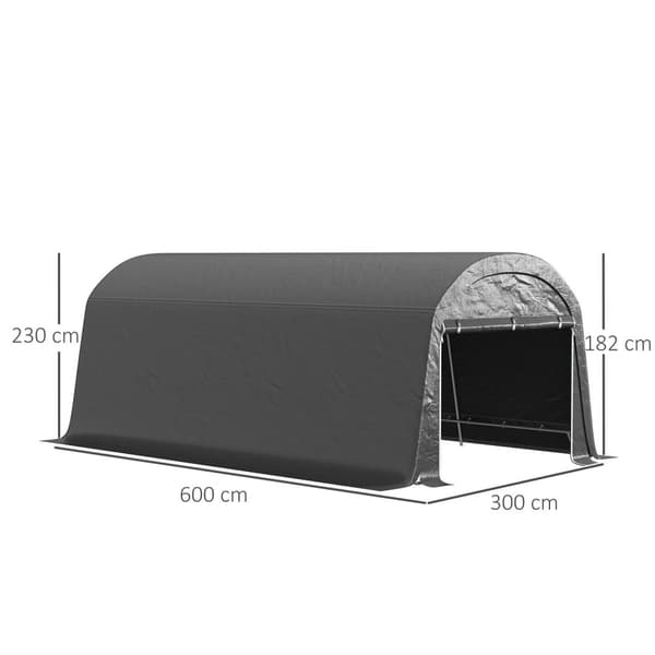 Rootz Garden Shed - Værktøjstelt - Opsætning af garage - vandtæt - UV -resistent - 300 cm x 600 cm x 230 cm - Holdbar beskyttelse
