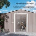 Miniatyrbild 6 av 10: Rootz Metal Tool Shed - Bicycle Shed - Garden Storage - Ventilation Windows - Gliddörrar - 277 x 195 x 192 cm