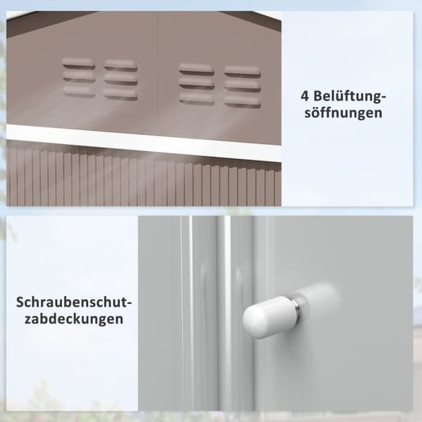 Rootz Metal Tool Shed - Bicycle Shed - Garden Storage - Ventilation Windows - Gliddörrar - 277 x 195 x 192 cm