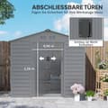 Miniatyrbillede 5 af 10: Rootz Garden Tool Shed - Stålopbevaring - Låsbar opbevaring - Vandtæt og ventileret - 213 cm x 131 cm x 192 cm