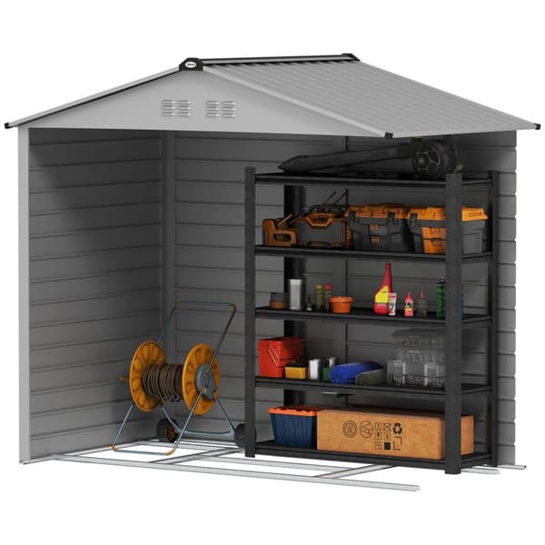 Rootz Garden Tool Shed - Stålopbevaring - Låsbar opbevaring - Vandtæt og ventileret - 213 cm x 131 cm x 192 cm