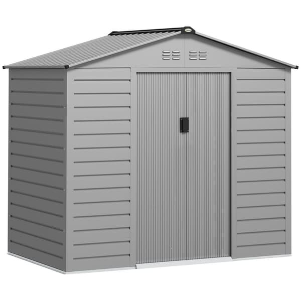 Rootz Garden Tool Shed - Stålopbevaring - Låsbar opbevaring - Vandtæt og ventileret - 213 cm x 131 cm x 192 cm