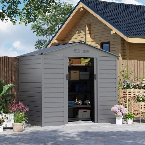 Rootz Garden Tool Shed - Stålopbevaring - Låsbar opbevaring - Vandtæt og ventileret - 213 cm x 131 cm x 192 cm