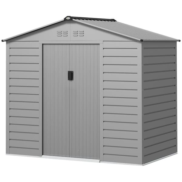 Rootz Garden Tool Shed - Stålopbevaring - Låsbar opbevaring - Vandtæt og ventileret - 213 cm x 131 cm x 192 cm