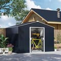 Miniatyrbild 2 av 10: Rootz Metal Tool Shed - Bicycle Shed - Garden Equipment House - Weatherproof & Ventilated - 277 x 195 x 192 cm