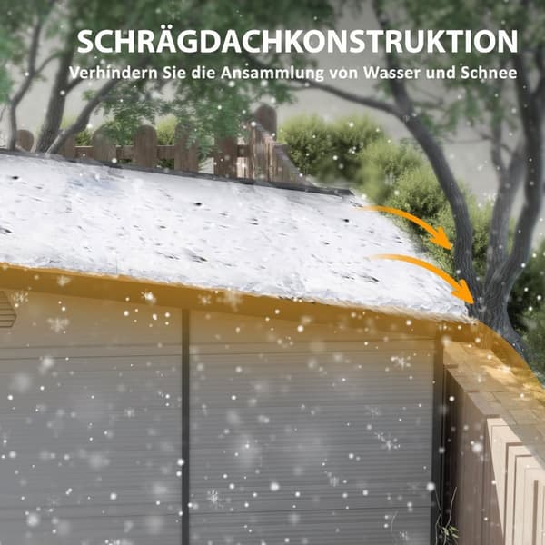Rootz Garden Shed Bike Shelter - Tool Storage - Låsbara dörrar - Hållbar och väderbeständig - 1,9 m x 1,9 m x 2,15 m