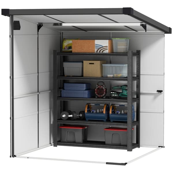 Rootz Garden Shed Bike Shelter - Tool Storage - Låsbara dörrar - Hållbar och väderbeständig - 1,9 m x 1,9 m x 2,15 m