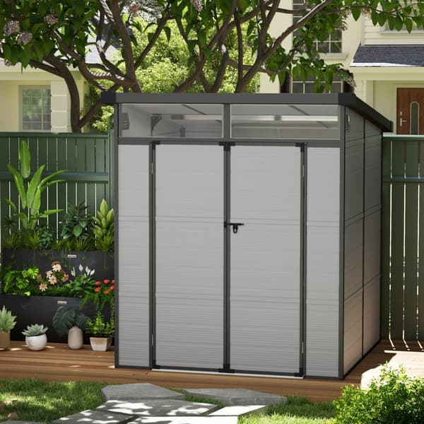 Rootz Garden Shed Bike Shelter - Tool Storage - Låsbara dörrar - Hållbar och väderbeständig - 1,9 m x 1,9 m x 2,15 m