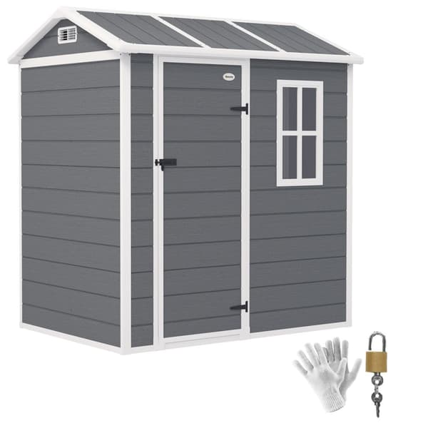 Rootz Garden House - Værktøjsskur - Opbevaring af udendørs udstyr - Vejrbestandig og låsbar - 186 cm x 130 cm x 199 cm