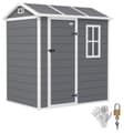 Miniatyrbillede 10 af 10: Rootz Garden House - Værktøjsskur - Opbevaring af udendørs udstyr - Vejrbestandig og låsbar - 186 cm x 130 cm x 199 cm