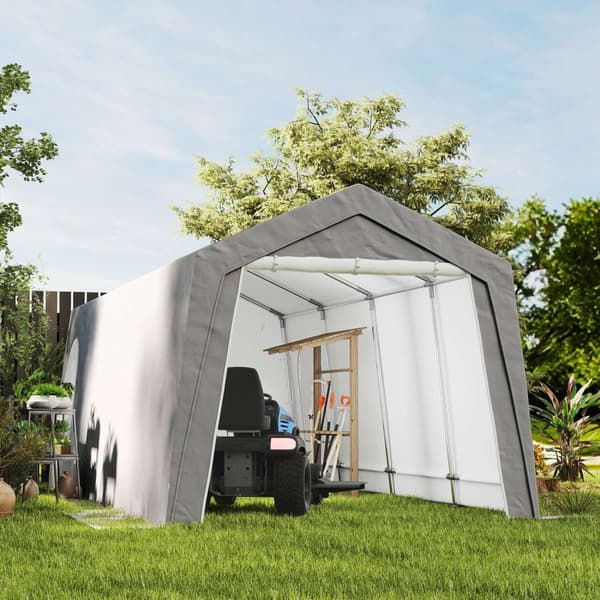 Rootz 3x6m Vandtæt haveskur - Opbevaringstelt - Udendørs husly - UV -resistent - Galvaniseret metalramme - 300x597x257cm