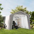 Miniatyrbillede 7 af 10: Rootz 3x6m Vandtæt haveskur - Opbevaringstelt - Udendørs husly - UV -resistent - Galvaniseret metalramme - 300x597x257cm