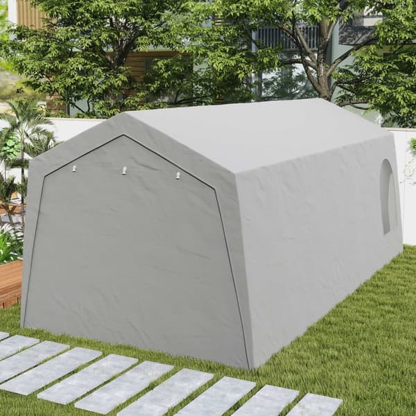 Rootz 3x6m Vandtæt haveskur - Opbevaringstelt - Udendørs husly - UV -resistent - Galvaniseret metalramme - 300x597x257cm