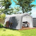 Miniatyrbillede 2 af 10: Rootz 3x6m Vandtæt haveskur - Opbevaringstelt - Udendørs husly - UV -resistent - Galvaniseret metalramme - 300x597x257cm
