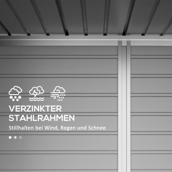 Rootz Steel Garden Tool Shed - Lagringshus - Utrustningshus - Säker lagring - 249B x 121T x 166/183H CM