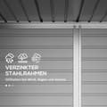 Miniatyrbild 4 av 10: Rootz Steel Garden Tool Shed - Lagringshus - Utrustningshus - Säker lagring - 249B x 121T x 166/183H CM