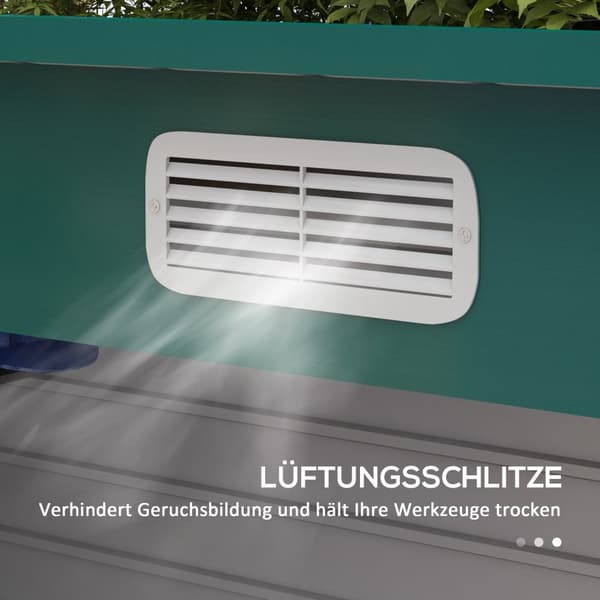 Rootz Steel Garden Tool Shed - Lagringshus - Utrustningshus - Säker lagring - 249B x 121T x 166/183H CM
