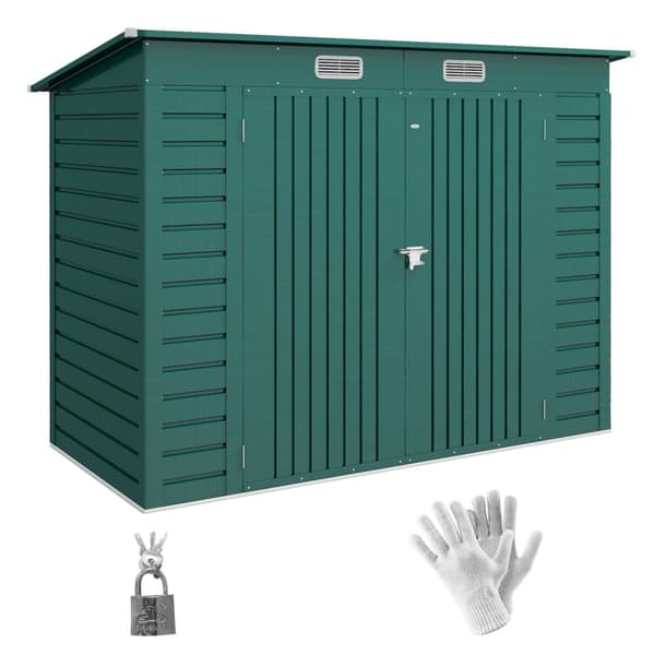 Rootz Steel Garden Tool Shed - Lagringshus - Utrustningshus - Säker lagring - 249B x 121T x 166/183H CM
