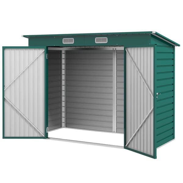 Rootz Steel Garden Tool Shed - Lagringshus - Utrustningshus - Säker lagring - 249B x 121T x 166/183H CM