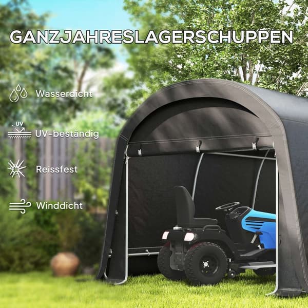 Rootz Garden Storage Telt - Työkaluteltta - Asennettu autotalli - UV -resistentti - 300L x 450b x 230h cm - harmaa