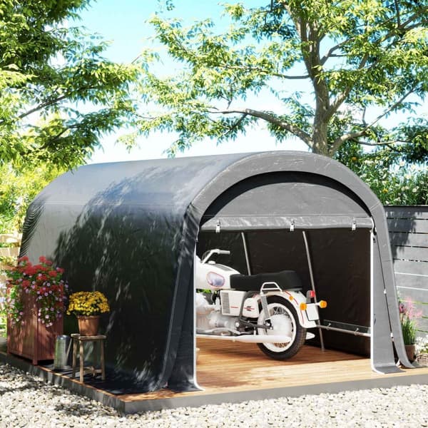 Rootz Garden Storage Telt - Työkaluteltta - Asennettu autotalli - UV -resistentti - 300L x 450b x 230h cm - harmaa