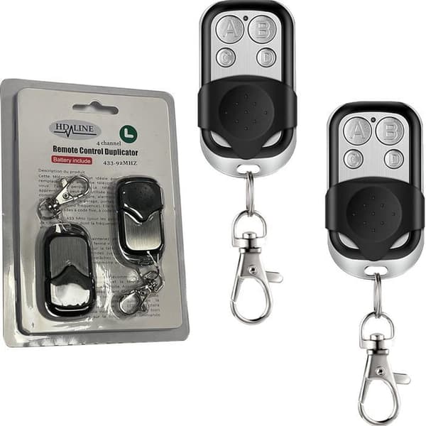 HD-Line Set med 2 fjärrkontroller för garagedörr/grindlarm 433 Mhz Silver - 2X sådant garage
