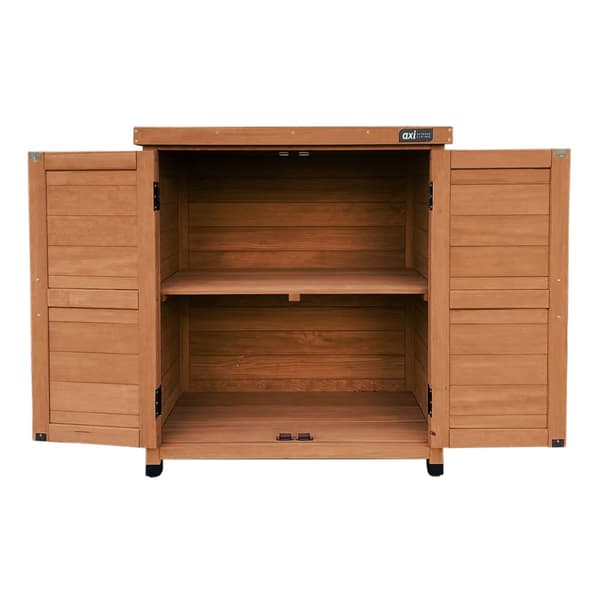 AXI Felix Haveopbevaringsskab i træ i brun | Haveskab med fast hylde | 80 x 45 x 93 cm