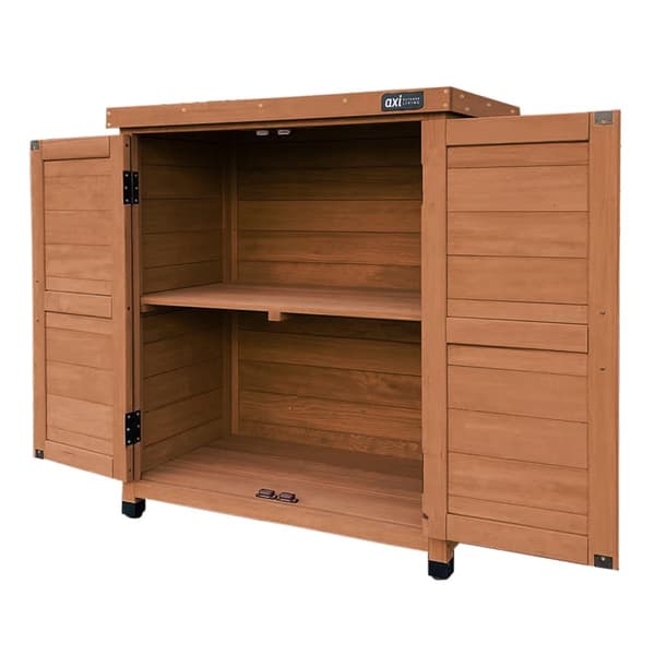 AXI Felix Haveopbevaringsskab i træ i brun | Haveskab med fast hylde | 80 x 45 x 93 cm