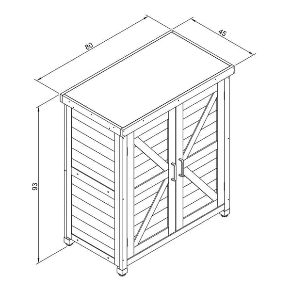 AXI Felix Haveopbevaringsskab i træ i brun | Haveskab med fast hylde | 80 x 45 x 93 cm