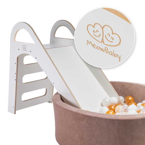 Meow Baby - Trärutschkana Inomhus - Vit