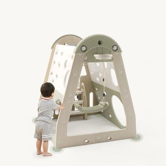 EliteToys - Kid Zone Activity House, jossa keinu ja liukumäki