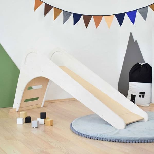 Inomhusrutschkana - vitt trä - 3 till 8 år gammal - 80 x 64 x 172 cm