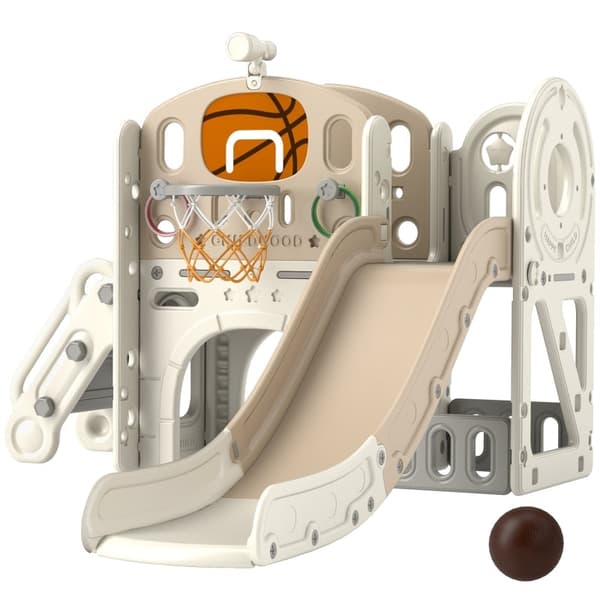 Rootz 7-i-1 Outdoor Kids Slide - Lekplats - Plast Slide - HDPE Material - 186L x 153W x 111H cm