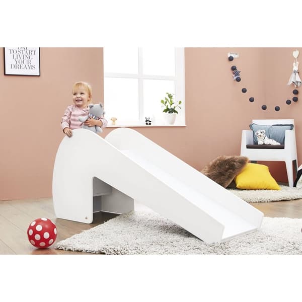 Rootz Indoor Slide Lotta - Valkoinen liukumäki - Lasten leikkiliukumäki - Mukautettava muotoilu - 155 cm x 45 cm x 68 cm
