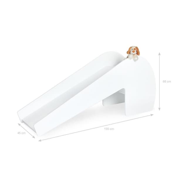 Rootz Indoor Slide Lotta - Valkoinen liukumäki - Lasten leikkiliukumäki - Mukautettava muotoilu - 155 cm x 45 cm x 68 cm