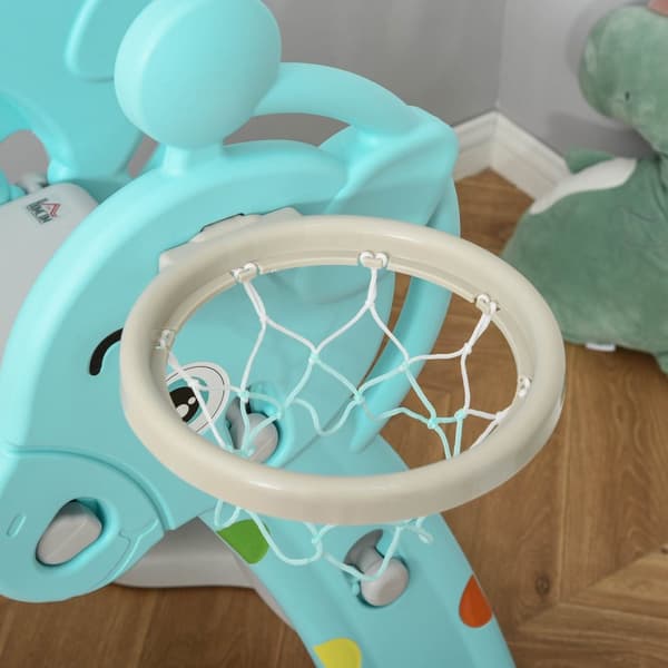 Rootz Children's Slide with Basketball Hoop - Foldbar Toy Slide - Inomhus utomhus kul - Icke -toxisk HDPE - 147 x 82 x 85,5 cm