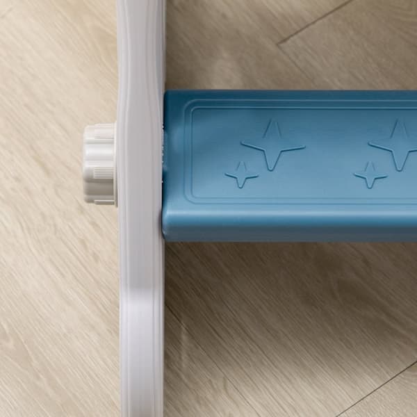 Rootz Børns indendørs dias - Toddler Slide - Kid's Slide - Safe Play med ikke -skridsikre trin - 157L x 46,5W x 80H cm - Blue Rocket -tema