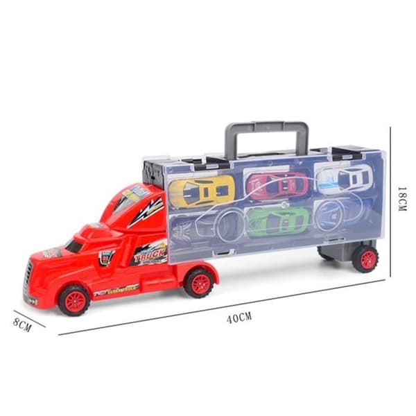 Legering container bilmodell med rutschkana och bärbar container set modell leksaker för barn