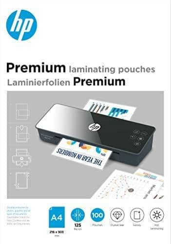 HP Premium lamineringspåsar A4 125 mikron glänsande klara varma lamineringspåsar (pack om 100)