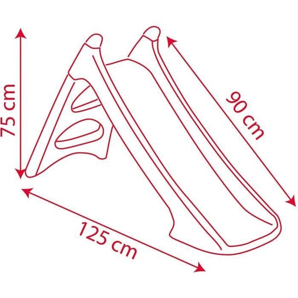 XS Cars rutschkana - Smoby - 90cm rutschkana - Halkfria steg - För barn från 2 år
