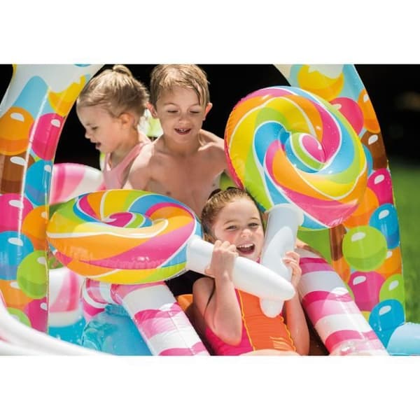 Uppblåsbar lekplats - INTEX - Candy Kingdom - 168 / 206 liter - 2 år och över - 295 x 191 x 130 cm