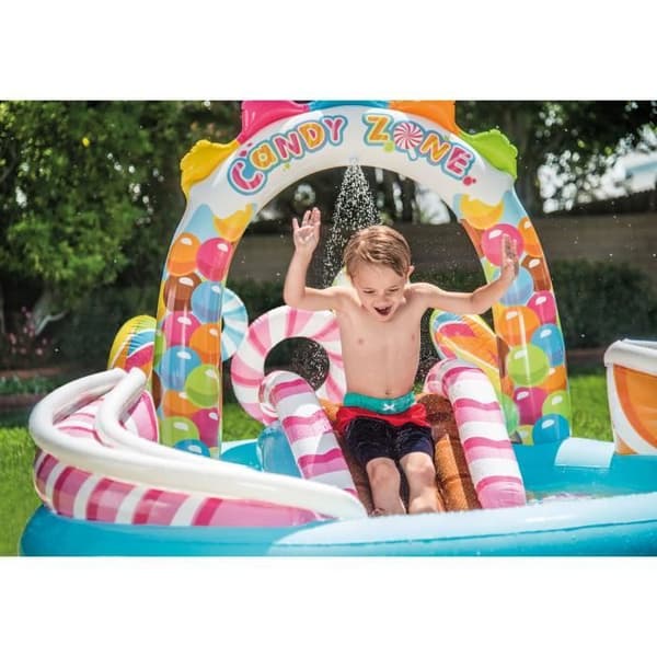 Uppblåsbar lekplats - INTEX - Candy Kingdom - 168 / 206 liter - 2 år och över - 295 x 191 x 130 cm