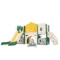 Miniatyrbillede 6 af 11: 6-i-1 klatrelegetøj til børn – rutsjebane, klatring, tunnelleg, opbevaring og basketballkurv – HDPE børneslot indendørs og udendørs