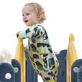 Pikkukuva 8 / 8: 6-in-1 lasten leikkimökki – liukumäki, kiipeily, ryömintäpolku, säilytys, tammi ja koripallorengas – (ei pallomeripalloja mukana)