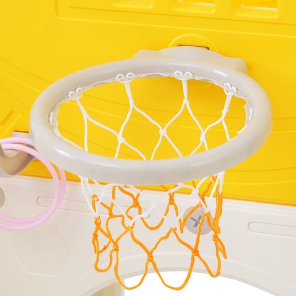 8-i-1 Rutschkana & Klätterleksak för Barn – Dubbelrutsch, Klättring, Krypgång, Förvaring, Basketkorg, Lasso, Teleskop & Hållek