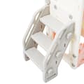 Miniatyrbillede 11 af 11: 8-i-1 legestativ til børn med dobbelt rutsjebane – havdyrdesign, klatrestativ, buetunnel, basketballkurv og teleskop