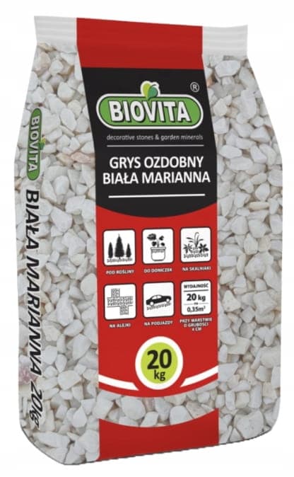 Dekorativa flisor Vit Mariana 16-32mm Vit och grå dekorsten 20kg