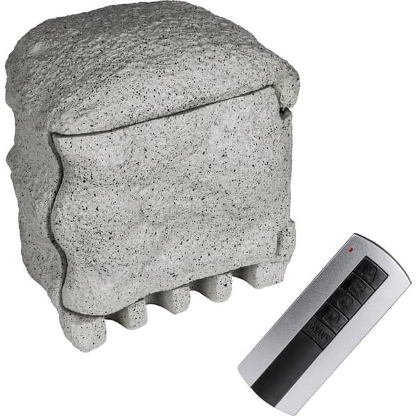 Heitronic 37504 Trädgårdsstickkontakt 4x Grå med fjärrkontroll, Stenoptik
